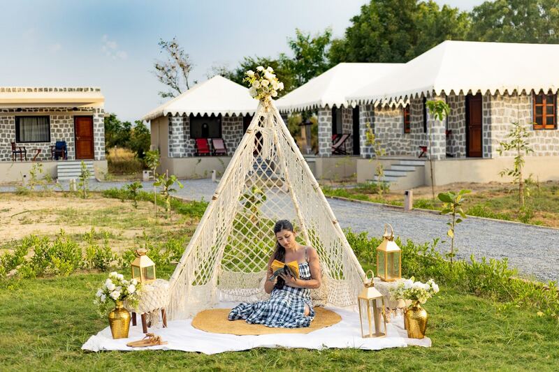 A private picnic set-up on the lawn
