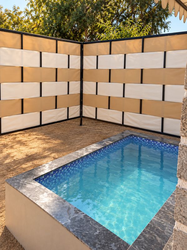 A private plunge pool at one of the tents