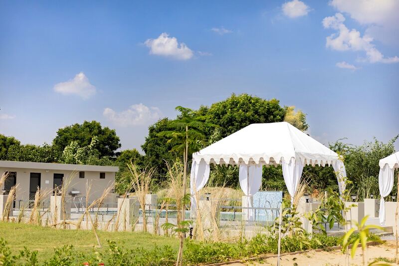 The poolside gazebo
